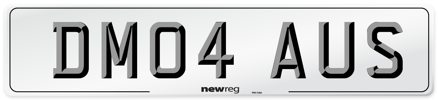 DM04 AUS Number Plate from New Reg